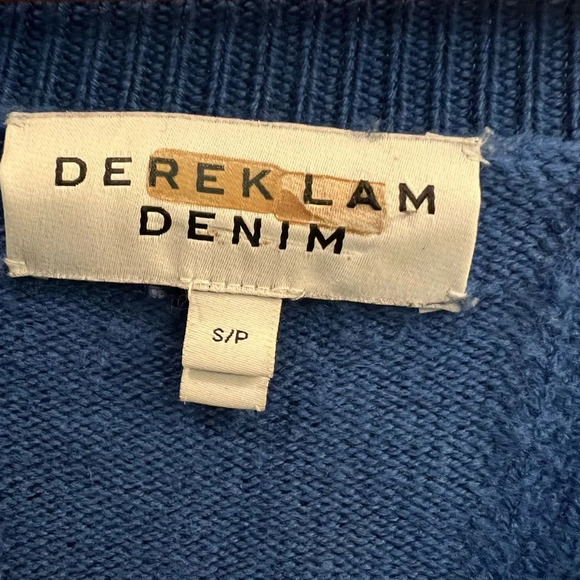 Derek Lam Denim Women’s Size Small Royal Blue V-Neck 100% Wool Sweater - Picture 6 of 6
